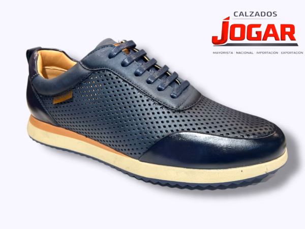 zapato casual de hombre confort con cordones y diseño perforado BB 96