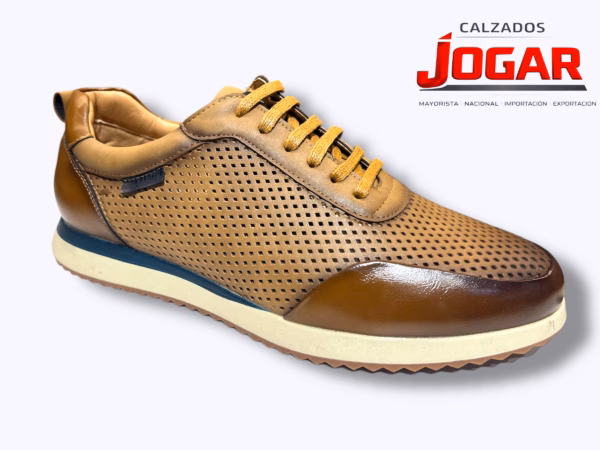zapato casual de hombre confort con cordones y diseño perforado BB 96