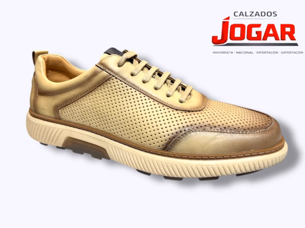 zapato casual de hombre confort con cordones y diseño perforado BB 97