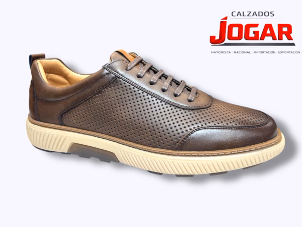 zapato casual de hombre confort con cordones y diseño perforado BB 97