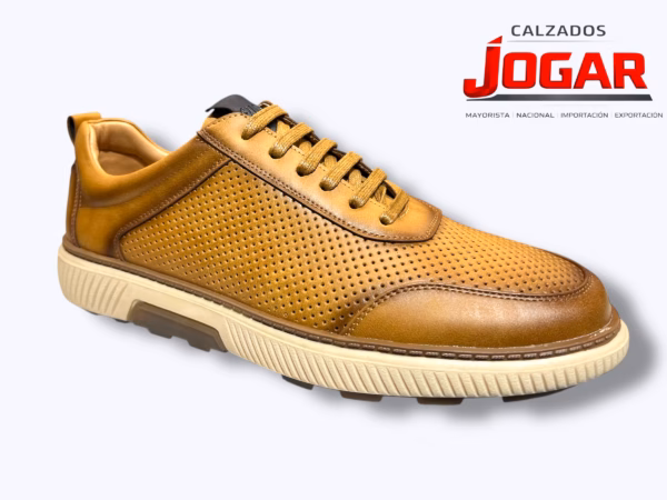 zapato casual de hombre confort con cordones y diseño perforado BB 97